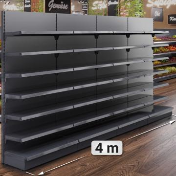 BROOKLYN | Gondola Wall Shelf | W400xH225cm | Incl. 6 Shelves | Complete Set