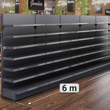 BROOKLYN | Gondola Wall Shelf | W600xH195cm | Incl. 6 Shelves | Complete Set