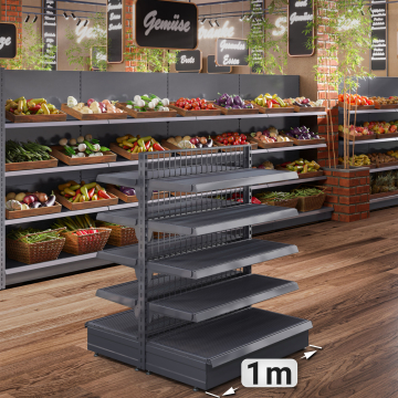 BROOKLYN | Grid Centre Shelf | W100xH135cm | incl. 4 shelves | Complete Set