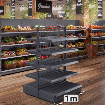BROOKLYN | Grid Centre Shelf | W100xH165cm | incl. 4 shelves | Complete Set