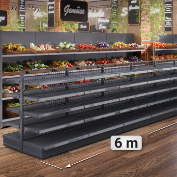 BROOKLYN | Grid Centre Shelf | W600xH135cm | incl. 4 shelves | Complete Set