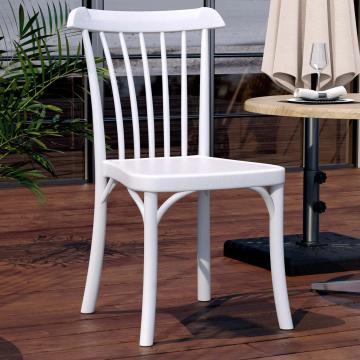 VALENCIA | Plastikowe krzesło Bistro | Białe | Plastik | Możliwość sztaplowania