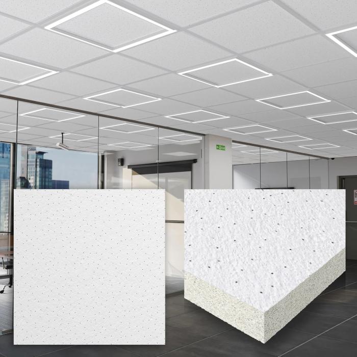 CALGARY, Pannello in fibra minerale, 62x62cm, Bianco, Pannelli del  soffitto raster