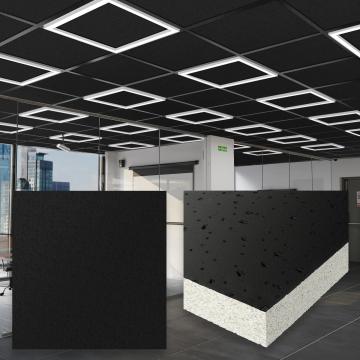 CALGARY | Panneau en fibre minérale | 60x60cm | Noir | Panneaux de plafond modulaires