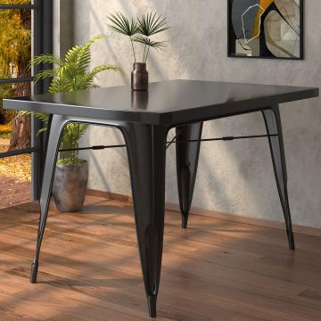 CALIFORNIA | Tolix Stil Tisch | B:T:H 120 x 60 x 78 cm | Schwarz | Rechteckig