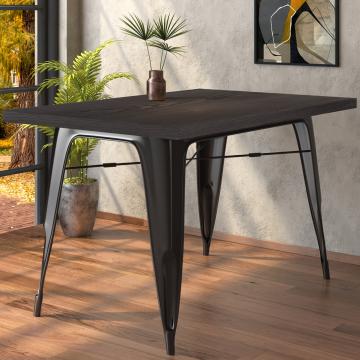 CALIFORNIA | Tolix Stil Tisch | B:T:H 120 x 60 x 78 cm | Wenge & Schwarz | Rechteckig