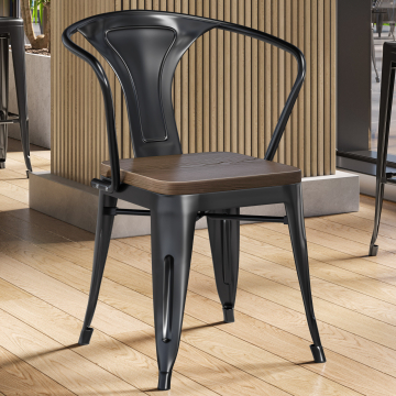 CALIFORNIA ARM-S | Tolix Style Chair | Black Matt | Metal