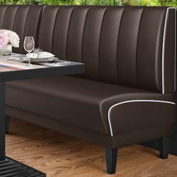 DINER 1 | American Diner Bench | W:H 100 x 103 cm | Striped | Brown | Leather