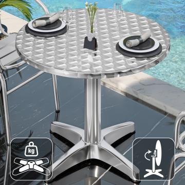 CB | Stainless Steel Bistro Table | Ø:H 60 x 78 cm | Stainless steel | Round | Foldable + additional weight