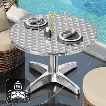 CB | Aluminium Lounge Table | Ø:H 60 x 42 cm | Stainless steel / Aluminium | Additional weight