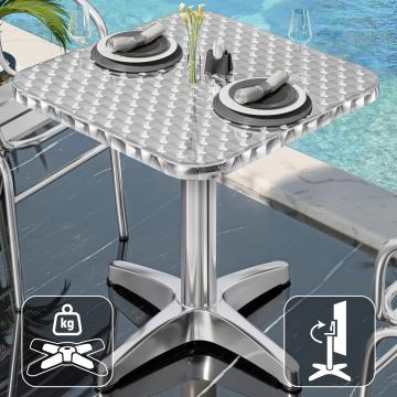 CB | Stainless Steel Bistro Table | W:D:H 60 x 60 x 78 | Stainless steel | Square | Foldable + additional weight