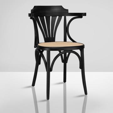 CHAUSEY | Bentwood Chair | Black | Bentwood | Wickerwork Natural