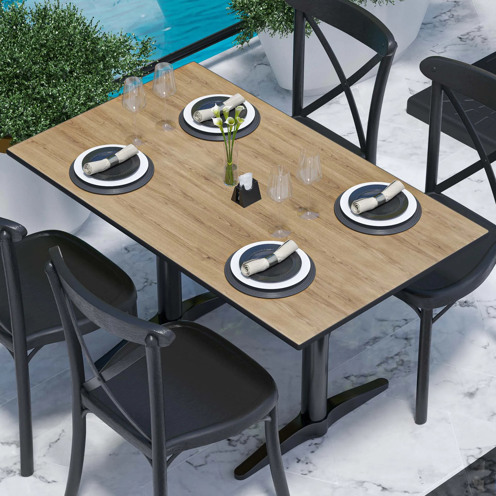 COMPACT | Gastro HPL Tischplatte | B:T 120 x 70 cm | Eiche | Rechteckig -  Gastronomiemöbel von GGM Möbel mit Tiefpreis-Garantie