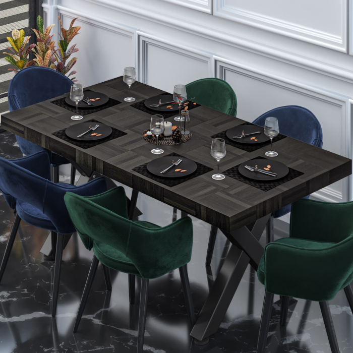 COLUMBIA | Gastro Tischplatte | 200 x 100 x 6 cm | Rechteckig | Schwarz