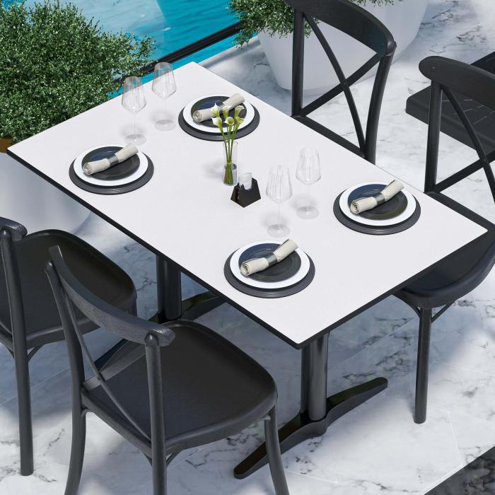 COMPACT | Gastro HPL Tischplatte Rechteckig Gastronomiemöbel Weiß mit | - Tiefpreis-Garantie GGM | 120x70cm Möbel von 