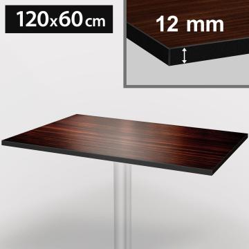 COMPACT | HPL Bistro Tischplatte | 120x60cm | Dark Walnuß 