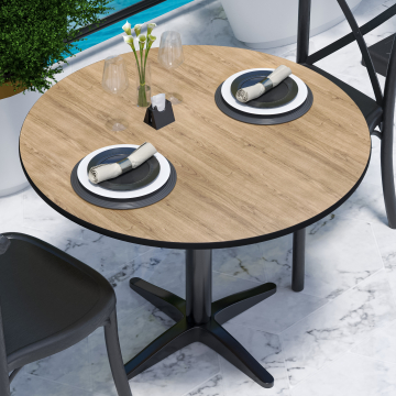 COMPACT | HPL table top | Ø 70 cm | Oak | Round