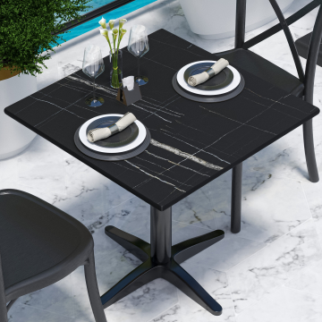 COMPACT | HPL table top | W:D 70 x 70 cm | Black marble | Square