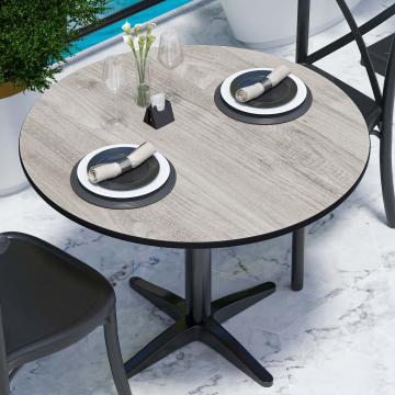 COMPACT | HPL table top | Ø 70 cm | Oak-white | Round