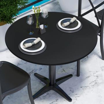 COMPACT | Tablero de mesa de HPL | Ø 60 cm | Negro | Redondo