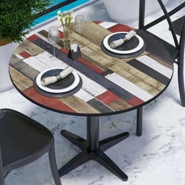 COMPACT | Tablero de mesa de HPL | Ø 60 cm | Colorido vintage | Redondo