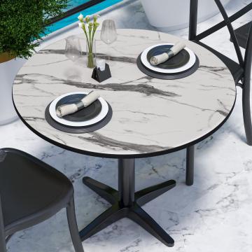 COMPACT | HPL table top | Ø 70 cm | White marble | Round