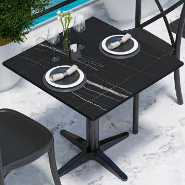 COMPACT | HPL table top | W:D 60 x 60 cm | Black marble | Square