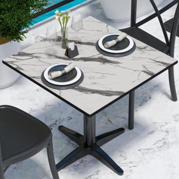 COMPACT | HPL table top | W:D 70 x 70 cm | White marble | Square