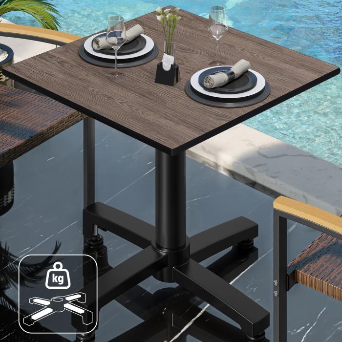 CPBC | HPL bistro table | W:D:H 60 x 60 x 78 cm | Wenge / Aluminium | Additional weight | Square