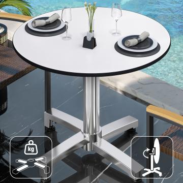 CPBC | HPL bistro table | Ø:H 70 x 78 cm | Wenge / Aluminium | Foldable + additional weight | Round