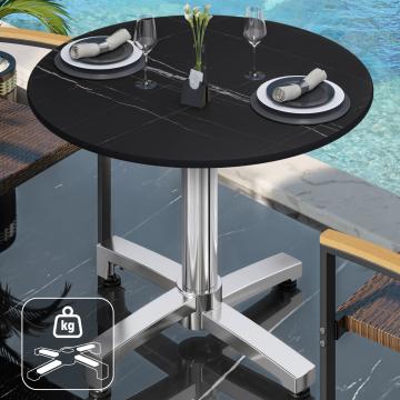 CPBC | HPL bistro table | Ø:H 60 x 78 cm | Black marble / aluminium | Additional weight | Round
