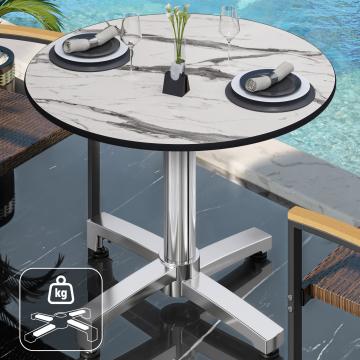 CPBC | HPL bistro table | Ø:H 60 x 78 cm | White marble / aluminium | Additional weight | Round