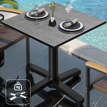 CPBC | HPL bistro table | W:D:H 70 x 70 x 78 cm | Concrete / aluminium black | Additional weight | Square
