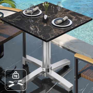 CPBC | HPL bistro table | W:D:H 60 x 60 x 78 cm | Cappuccino marble / aluminium | Additional weight | Square