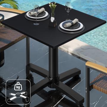 CPBC | HPL bistro table | W:D:H 70 x 70 x 78 cm | Black marble / aluminium | Additional weight | Square