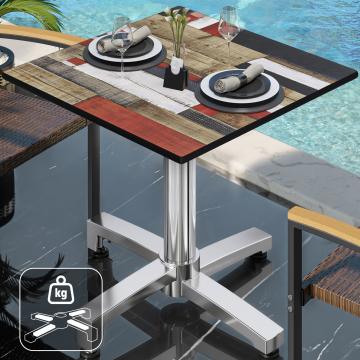 CPBC | HPL bistro table | W:D:H 60 x 60 x 78 cm | Vintage coloured / aluminium | Additional weight | Square