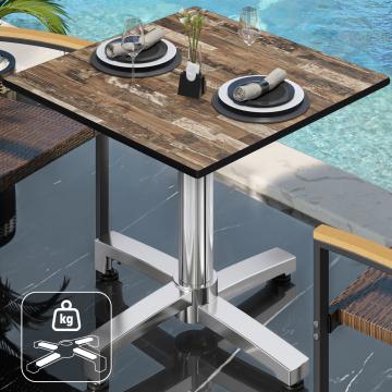 CPBC | HPL bistro table | W:D:H 60 x 60 x 78 cm | Vintage Old / Aluminium | Additional weight | Square