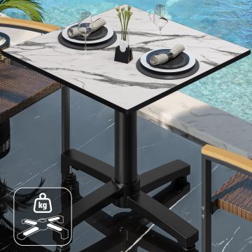 CPBC | HPL bistro table | W:D:H 70 x 70 x 78 cm | White marble / aluminium | Additional weight | Square