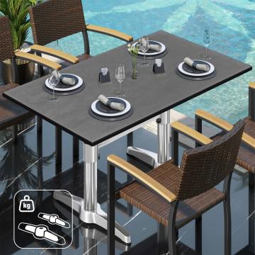 CPBL | HPL bistro table | W:D:H 120 x 70 x 78 cm | Anthracite / aluminium | Additional weight | Rectangular