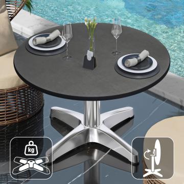 CPBL | Kompakt lounge bord | Ø:H 60 x 42 cm | Antracit / Aluminium | Hopfällbar | Ytterligare vikt