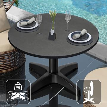 CPBL | Kompakt lounge bord | Ø:H 70 x 42 cm | Antracit / Aluminium Svart | Hopfällbar | Ytterligare vikt