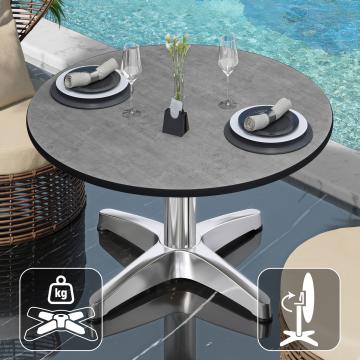 CPBL | Kompakt lounge bord | Ø:H 60 x 42 cm | Betong / Aluminium | Hopfällbar | Ytterligare vikt
