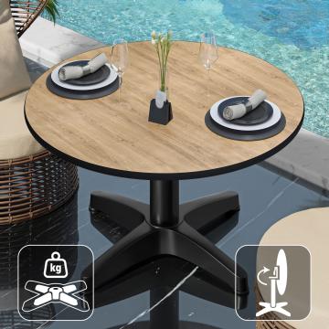CPBL | Compact Lounge Table | Ø:H 70 x 42 cm | Dąb / Aluminium | Składany | Dodatkowa waga