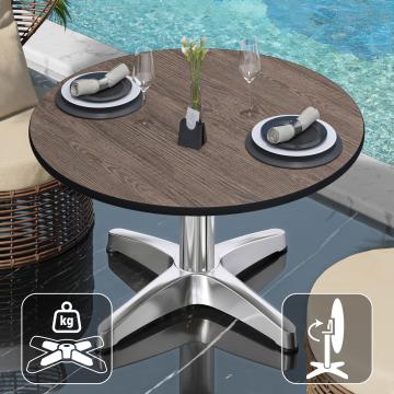 CPBL | Compact Lounge Table | Ø:H 60 x 42 cm | Wenge / Aluminium | Składany | Dodatkowa waga