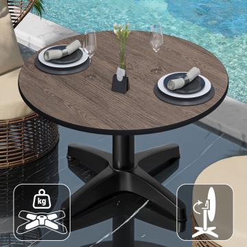 CPBL | Kompakt lounge bord | Ø:H 60 x 42 cm | Wenge / Aluminium | Hopfällbar | Ytterligare vikt