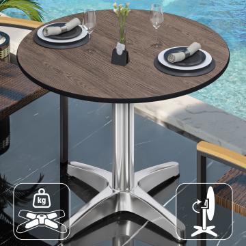 CPBL | HPL bistro table | Ø:H 60 x 78 cm | Wenge / Aluminium | Foldable + additional weight | Round