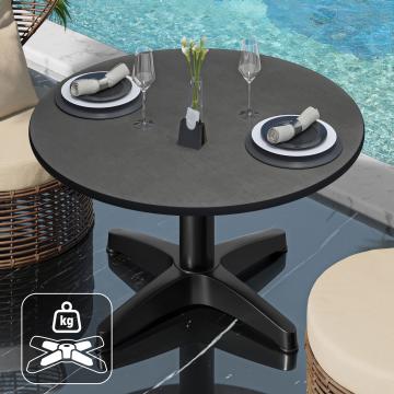 CPBL | Compacte Loungetafel | Ø:H 60 x 42 cm | Antraciet / Aluminium Zwart | Extra gewicht