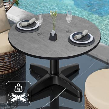 CPBL | Compacte Loungetafel | Ø:H 60 x 42 cm | Beton / Aluminium Zwart | Extra gewicht