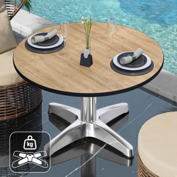 CPBL | Compacte Loungetafel | Ø:H 60 x 42 cm | Eiken / Aluminium | Extra gewicht