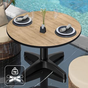 CPBL | Kompakt lounge bord | Ø:H 70 x 42 cm | Ek / Aluminium | Ytterligare vikt